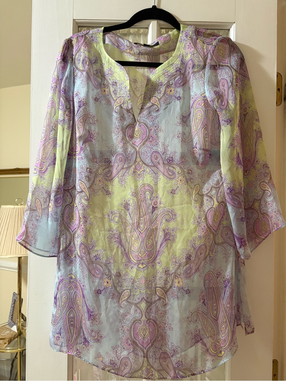 Brooks Brothers Light Blue & Lavender Paisley Women's Coverup